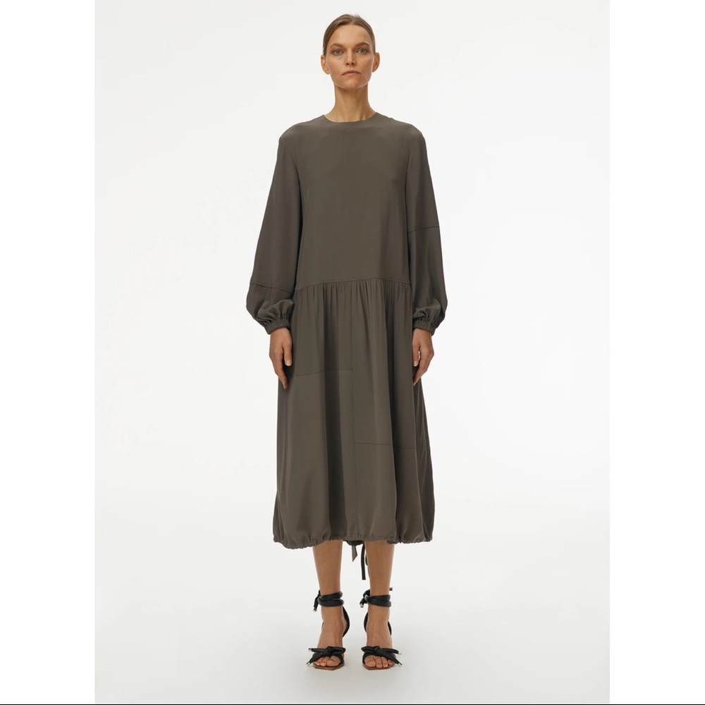 Tibi Eco Silk Parachute Dress With Removable Belt - Picture 2 of 7